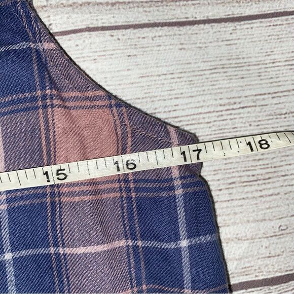 Wild pearl sleeveless plaid button down top w/lace back sz S women - Picture 7 of 9
